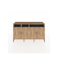 Kronos Konsol 6 Raflı 4 Kapaklı 176x59x99 Çam-Çam/Antrasit
