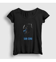 Presmono Kadın Siyah Sub Zero Mortal Kombat T-Shirt 147749tt