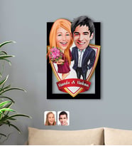 BK Gift Kişiye Özel İsimli Sevgililer Karikatürlü 3D Ahşap Tablo-94