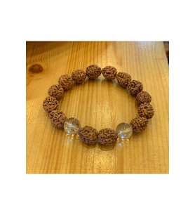 Rudraksha(rudrakşa)tohumu Ve Kristal Kuvars Bileklik