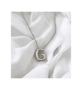Silver Balon G Harf Kolye 316 L Çelik Paslanmaz (Standart)
