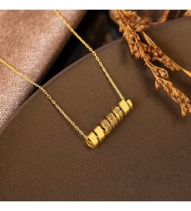 DKMN Gümüş 925 Ayar Kıvrımlı Nazar Duası Gümüş Kolye Kadın Gümüş Kolye (Gold)