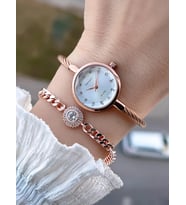 Ferrucci Küçük Vintage Kasa Çelik Kordon 2 Yıl Garantili 3 Atm Kadın Kol Saati+Bileklik Ff.01142.3