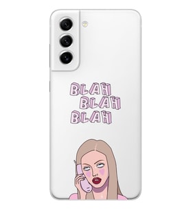 Samsung Galaxy S22 Uyumlu Blah Blah Blah Mean Girls Desenli Şeffaf Telefon Kılıfı