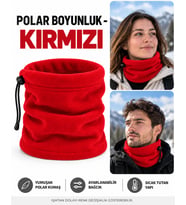 Unisex Polar Boyunluk, Kadın ve Erkek Uyumlu, Kışlık Ayarlanabilir Bağcıklı Yumuşak Polar Boyunluk