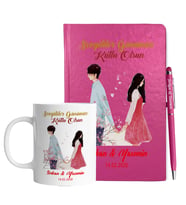 Sevgililer Gününe Özel Pembe Defter Kalem & Kupa Hediye Seti 27
