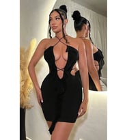 Siyah Fantezi Elbise 5086