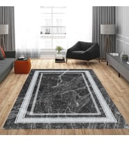 Rovigo Home Dijital Baskı Yıkanabilir Kaymaz Taban Salon Halısı Ve Yolluk RVG0857-FNL67 (Gri)