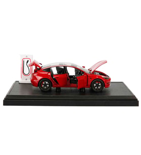 1:24  Şarj İstasyonlu Sesli Işıklı Kapıları Açılır  Metal Tesla Model Y Araba 18 Cm Kırmızı Renk