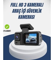 Mey İthalat® 1080P Üç Kameralı Araç Kamerası Wi-Fi Destekli Park Modu G-Sensörlü