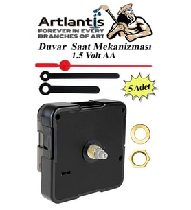 Duvar Saat Mekanizması 5 Adet 10 mm Şaft Sessiz Saat Motoru Akrep Yelkovan Okul Deney Saat Yapım