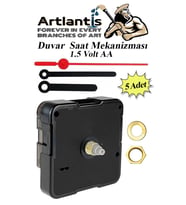 Duvar Saat Mekanizması 5 Adet 10 mm Şaft Sessiz Saat Motoru Akrep Yelkovan Okul Deney Saat Yapım