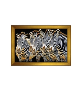 Hayvanlar Temalı Kanvas Tablo 50 x 70 cm Gold Çerçeve