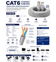 CAT6 Ethernet Kablo 25 Metre