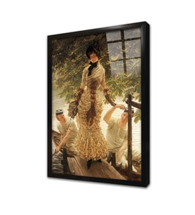 Thames Nehri Kıyısında James Tissot Çerçeveli Cam Tablo