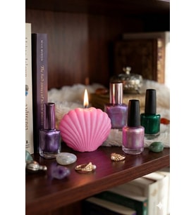 Mini İstiridye 3'lü Mum - Mumelia Candles Doğal Soya, El Yapımı, Dekoratif - Pembe