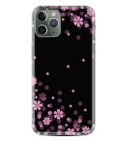 Apple iPhone 11 12 13 14 Pro Max Kılıf Desemli Silikon Black flowers 1391