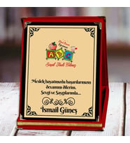 Okul Öncesi Öğretmeni Baskılı Plaket (2. Tasarım)  Kişiye Özel (Kırmızı)