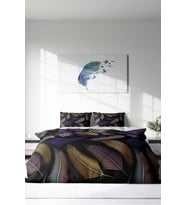Çift Kişilik ( Lastikli Çarşaflı ) %100 Pamuk Saten Nevresim Takımı Color Leaf