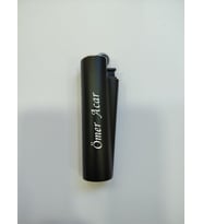 Kişiye Özel İsim Baskılı Siyah Clipper Kılıflı Metal Çakmak ( Gazlı )