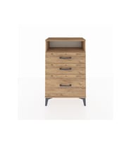 Arges Komodin Tek Raflı 3 Çekmeceli 60x30x96 Çam-Çam