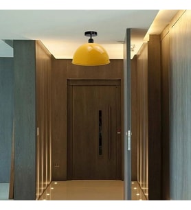 RİOLİGHT VİNTAGE,MODERN,RETRO,RUSTİK SARI 1XE27 DUYLU TEKLİ METAL PLOFONYER AVİZE ÇAP:30CM