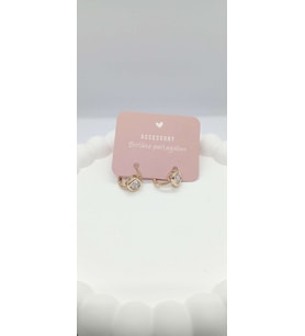 Gold Rose Renk Baget Taşlı Mini Halka Küpe