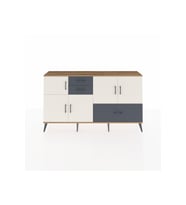 Arges Konsol 5 Raflı 3 Çekmeceli 5 Kapaklı 176x30x99 Çam-Aytaşı/Antrasit