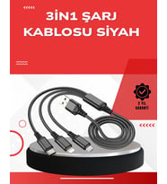 Dayanıklı Metal Başlıklı 3’ü 1 Arada Şarj Kablosu – Tüm Cihazlarla Uyumlu