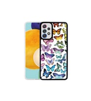 Samsung Galaxy A72 Uyumlu Kılıf Zore M-Fit Desenli Kapak (Kelebek Mavi)
