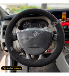 Renault Laguna 2 Dikme Direksiyon Kılıfı Alcantara Süet Monza Black Authentique 2001-2005