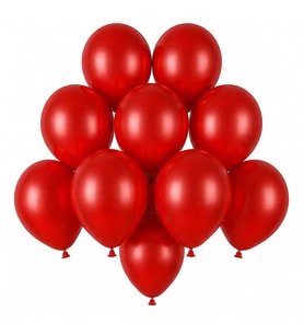 Kırmızı Renk Lateks Pastel Balon (13 cm) - 10 Adet