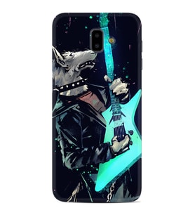 Samsung J6 Plus J7 Prime J7 Pro M20 Kılıf Desenli Silikon Dog Guitar 1789