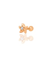 Gümüş rose zirkon taşlı yıldız modeli Tragus helix Piercing küpe SGTL12317ROSE
