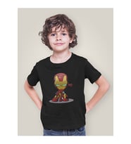 Tasarım Ironman Demiradam Baskılı Unisex Film Kahramanı Çocuk Tişört (1-12 Yaş)