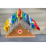 17'Li Eski Türk Devletleri Bayrak Seti