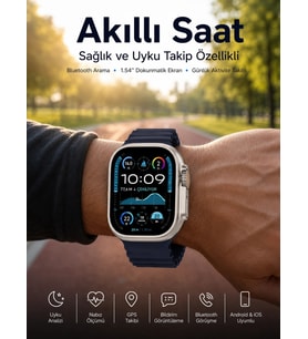 Akıllı Saat Bluetooth Bağlantılı Nfc Ve Gps Uyumlu Nabız Ölçer Sesli Görüşme Yeni Nesil