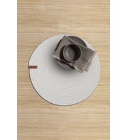 Koza Home Cesta Amerikan Servis El Yapımı Pamuklu Krem Jüt Örme Dekoratif Düz Supla 37x37cm 9680