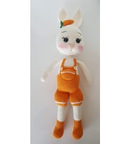 Tavşan Ponçik Yanak Havuç Amigurumi Organik Oyuncak