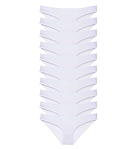 10 adet Süper Eko Set Likralı Kadın Slip Külot Beyaz