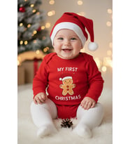 First Christmas Bebek Yılbaşı Kostümü Yeni yıl Seti Noel Şapkalı