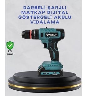 Çift Bataryalı Şarjlı Matkap Dijital Ekranlı Set