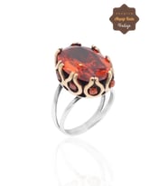 Paraiba Taşlı Eskitilmiş El işi Gümüş Yüzük 201023376