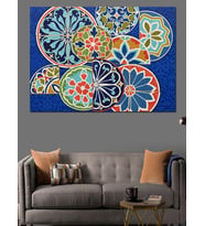Renkli Mandala Geometrik Desen Dekoratif Kanvas - Mdf Ahşap Tablo