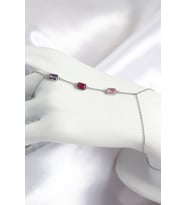 Pirinç Renkli Zirkon Taşlı Dikdörtgen Model Gümüş Renk Kadın Şahmeran 5886 - SSSSSS3697-37