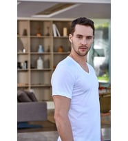 Berrak Erkek Modal V Yaka Atlet 1036 - 6 Adet (Beyaz)