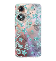PrintiFy Huawei Honor 50 Uyumlu Kamera Korumalı Floral Su Yeşili Tasarımlı Şeffaf Silikon Kılıf