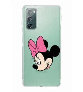 Samsung Galaxy S20 FE  Kamera Korumalı Kapak Minnie Mouse Tasarımlı  Şeffaf  Kılıf