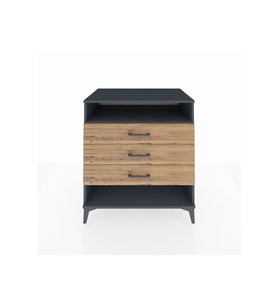 Kronos Şifonyer Tek Raflı 3 Çekmeceli 88x59x96 Antrasit-Çam