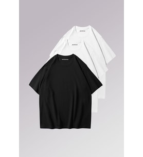 Erkek 2 Beyaz 1 Siyah %100 Pamuklu 3’lü T-shirt Paketi